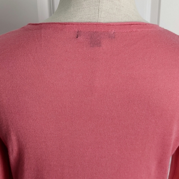 Unwine Sweater Linen Cotton Knit Lightweight Woven Star Salmon White S NWT - Picture 8 of 15